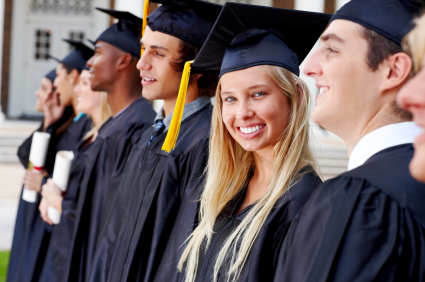 Students at graduation